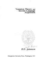 Cover of Variation theory and second language acquisition