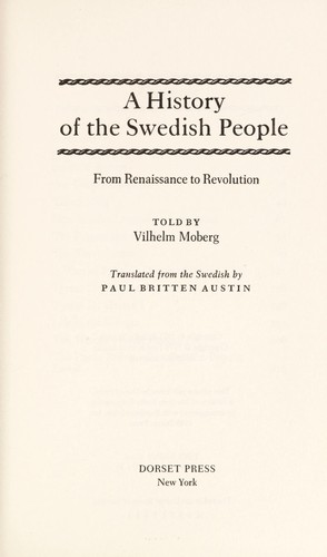 Cover of A History of the Swedish People: Volume II