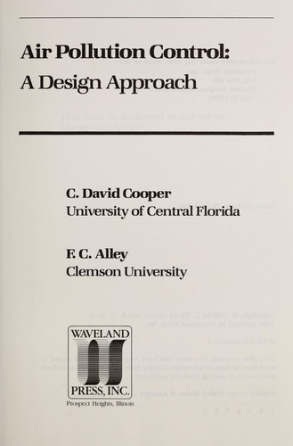 Cover of Air pollution control : a design approach