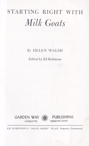 Cover of Starting right with milk goats