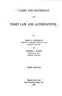 Cover of Cases and materials on tort law and alternatives