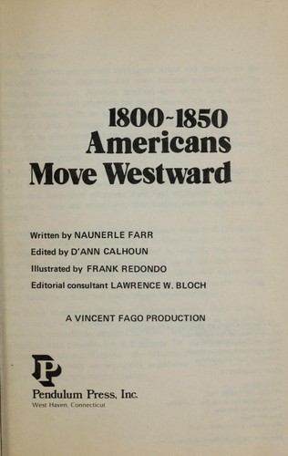 Cover of Americans Move Westward, 1800-1850