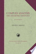 Cover of Complex Analysis: The Geometric Viewpoint: Second Edition