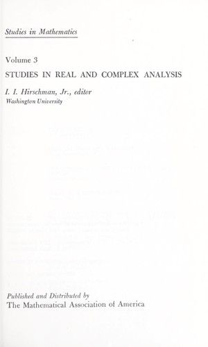 Cover of Studies in algebraic geometry