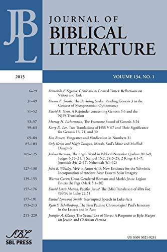 Cover of Journal of Biblical Literature 134.1