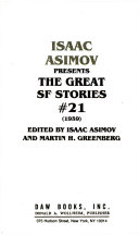Cover of Isaac Asimov Presents the Great SF Stories #21 (1959)
