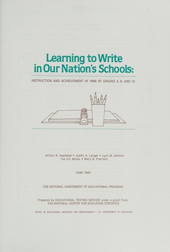 Cover of Learning to write in our nation's schools