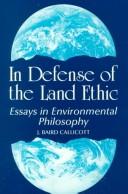 Cover of In defense of the land ethic