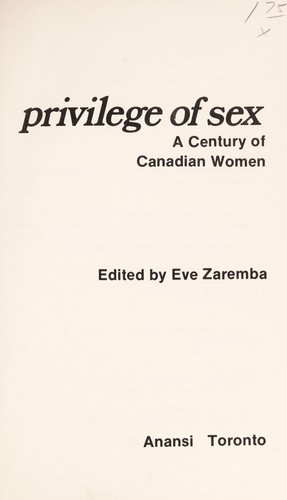 Cover of Privilege of sex