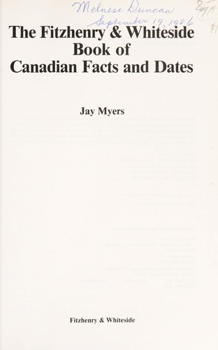 Cover of The Fitzhenry & Whiteside book of Canadian facts and dates