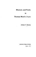 Cover of Rhetoric and poetic in Thomas Moreś Utopia