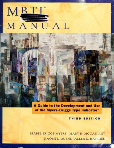 Cover of MBTI manual