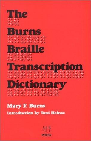 Cover of The Burns braille transcription dictionary