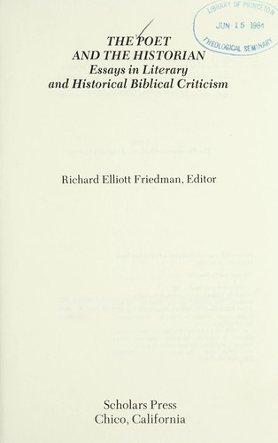 Cover of The Poet and the historian