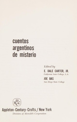 Cover of Cuentos argentinos de misterio