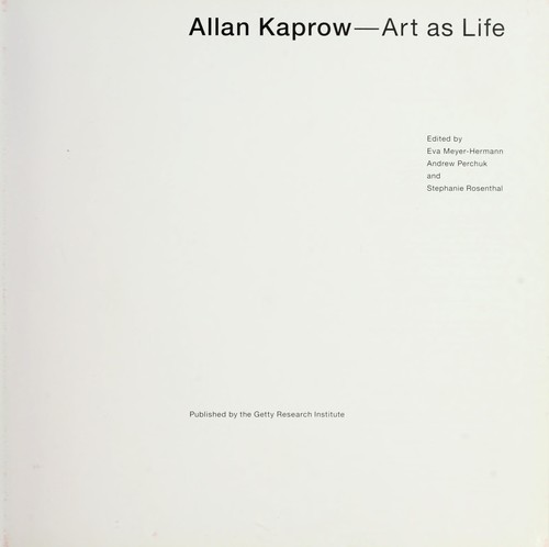 Cover of Allan Kaprow--art as life