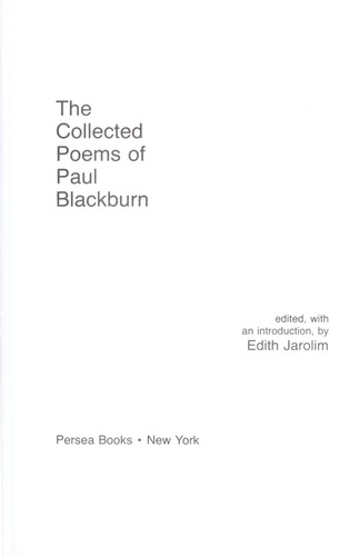 Cover of The collected poems of Paul Blackburn