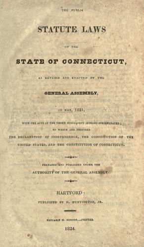Cover of Acts and laws, passed by the General Court or Assembly of His Majesty's English colony of Connecticut, in New-England, in America