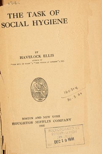 Cover of The task of social hygiene