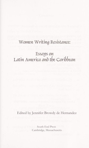 Cover of Women writing resistance