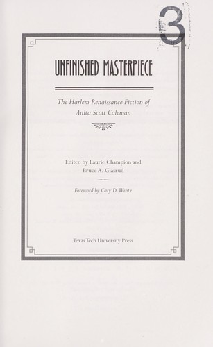 Cover of Unfinished masterpiece