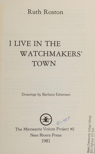 Cover of I live in the watchmakers' town