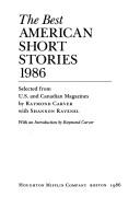 Cover of The Best American Short Stories 1986