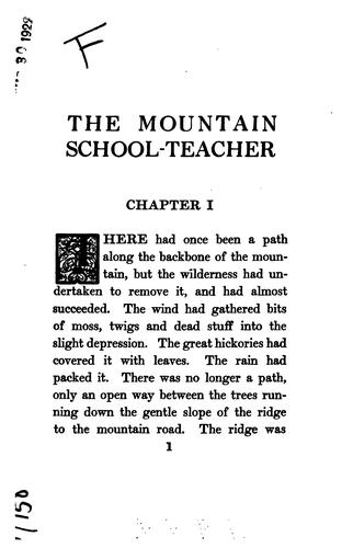 Cover of The mountain school-teacher