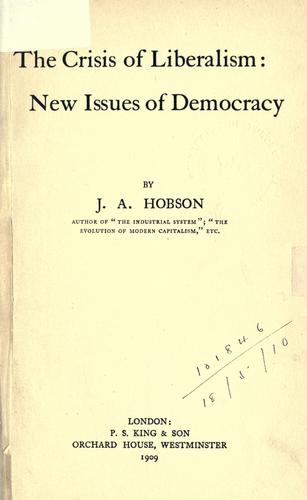 Cover of The crisis of liberalism