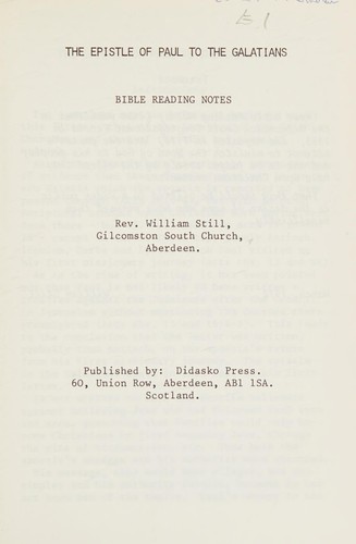 Cover of Bible Reading Notes on Galatians
