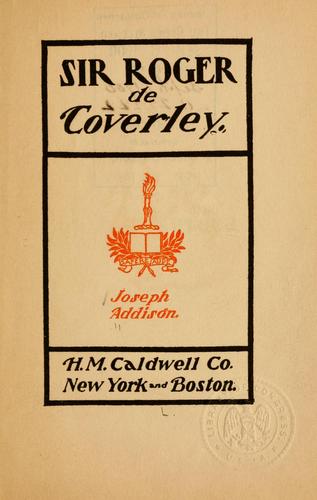 Cover of Sir Roger de Coverley