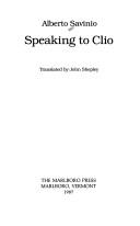 Cover of Speaking to Clio