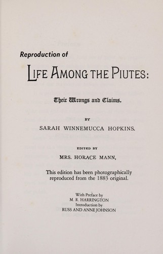 Cover of Life Among the Paiutes
