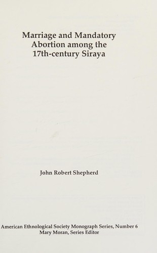 Cover of Marriage and mandatory abortion among the 17th-century Siraya