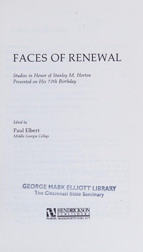 Cover of Faces of renewal