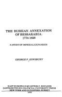 Cover of The Russian annexation of Bessarabia, 1774-1828