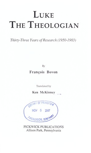 Cover of Luke the theologian