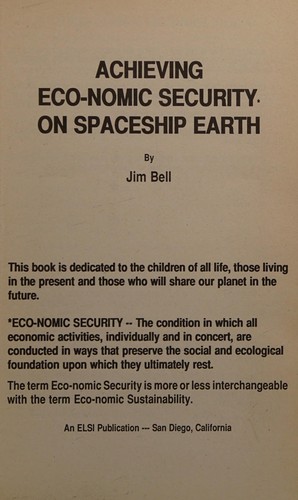 Cover of Achieving eco-nomic security on spaceship Earth