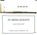 Cover of 29 mini-essays