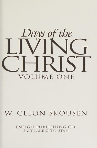 Cover of Days of the Living Christ (Volume 1)