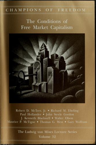 Cover of The conditions of free market capitalism