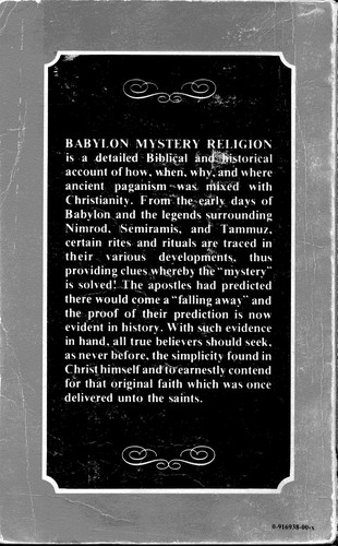 Cover of Babylon mystery religion