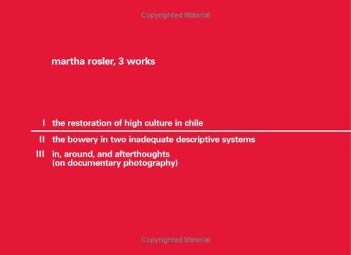 Cover of Martha Rosler: 3 Works