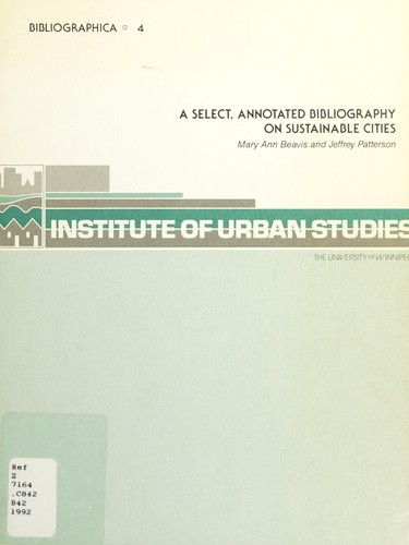 Cover of A select, annotated bibliography on sustainable cities