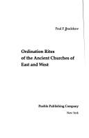 Cover of Ordination rites of the ancient churches of East and West