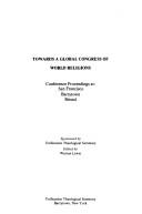 Cover of Towards a global congress of world religions