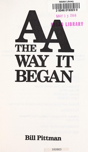 Cover of AA, the way it began