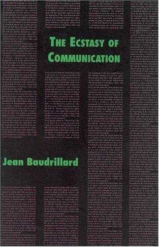 Cover of The ecstasy of communication