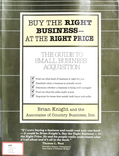 Cover of Buy the Right Business: At the Right Price