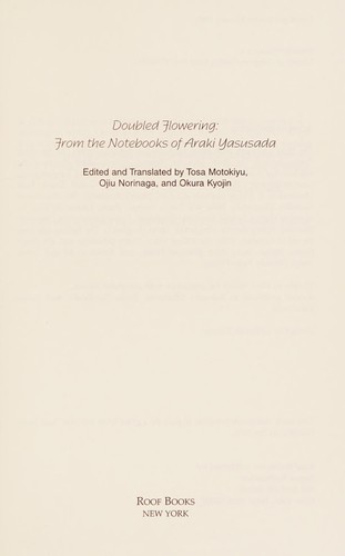 Cover of Doubled flowering from the notebooks of Araki Yasusada